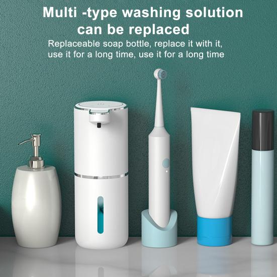 1 Set Soap Dispenser Adjustable USB Rechargeable Touchless Foaming Soap Dispenser for Bathroom
