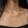 Atoztide Personalized Custom Name Necklaces Pendant for Women Stainless Steel Heart Beads Chain Mother Kids Birthda Jewelry Gift