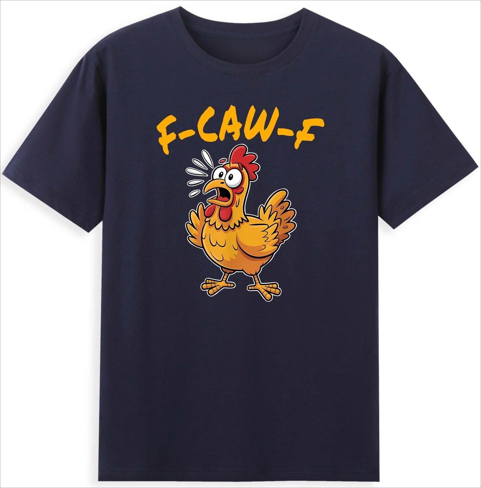 

F-caw-f Курица Смешная F Caw F Курица Графический Мем Цитата Ретро Мужская Футболка Удобная и Дышащая Модная Женская Одежда 4XL
