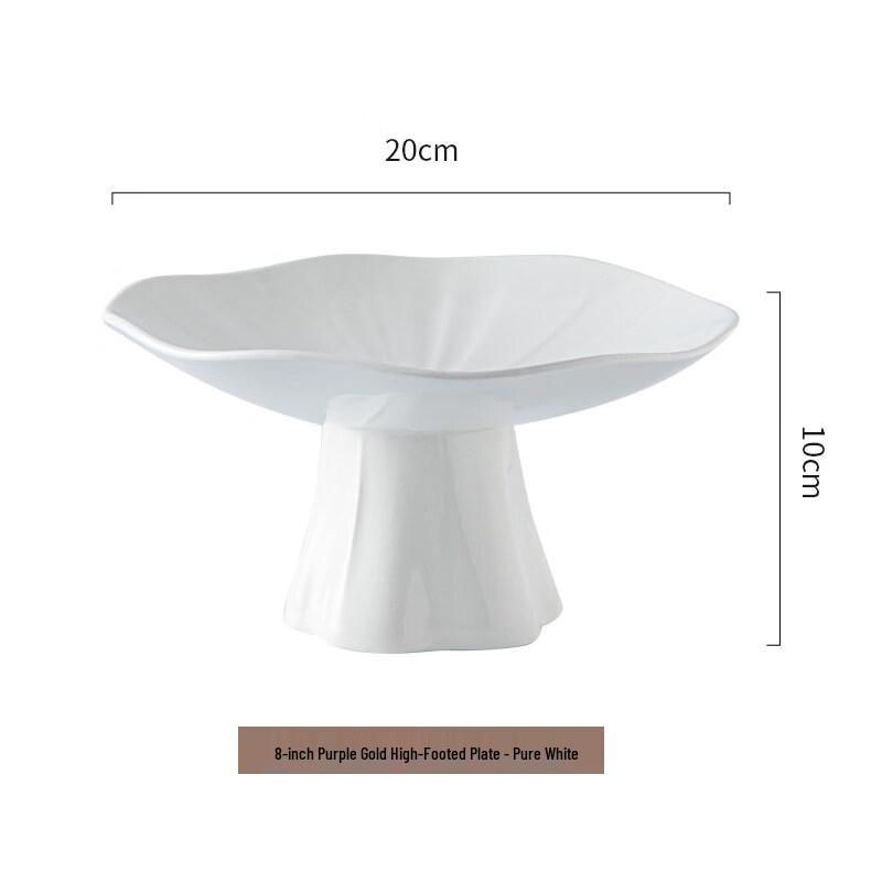 Nordic Ceramic High-Foot Serving Plate