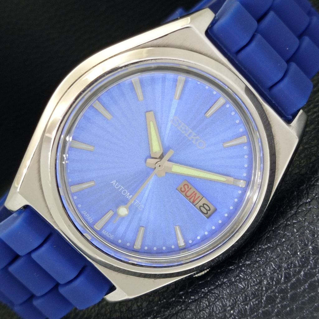 

SEIKO AUTOMATIC 7009A JAPAN MENS VINTAGE BLUE COLOR DIAL WATCH a701473-5 R206b-a701473