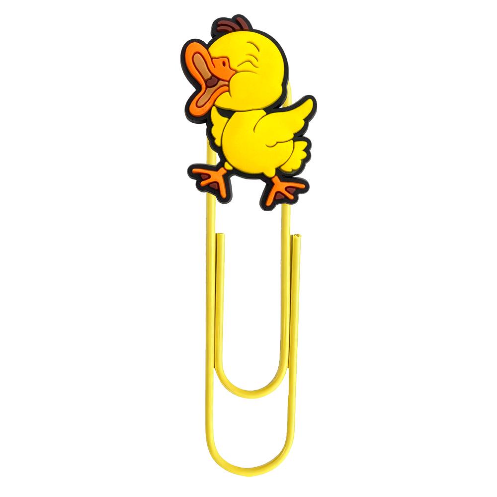 Creative Cartoon Yellow Duck Paperclip Bookmark - Cute Duck Staple Office Binder Clip
