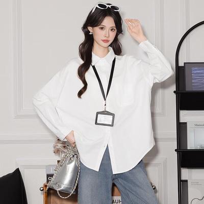 Women's Loose-Fit Long-Sleeve Commuter Cardigan Shirt