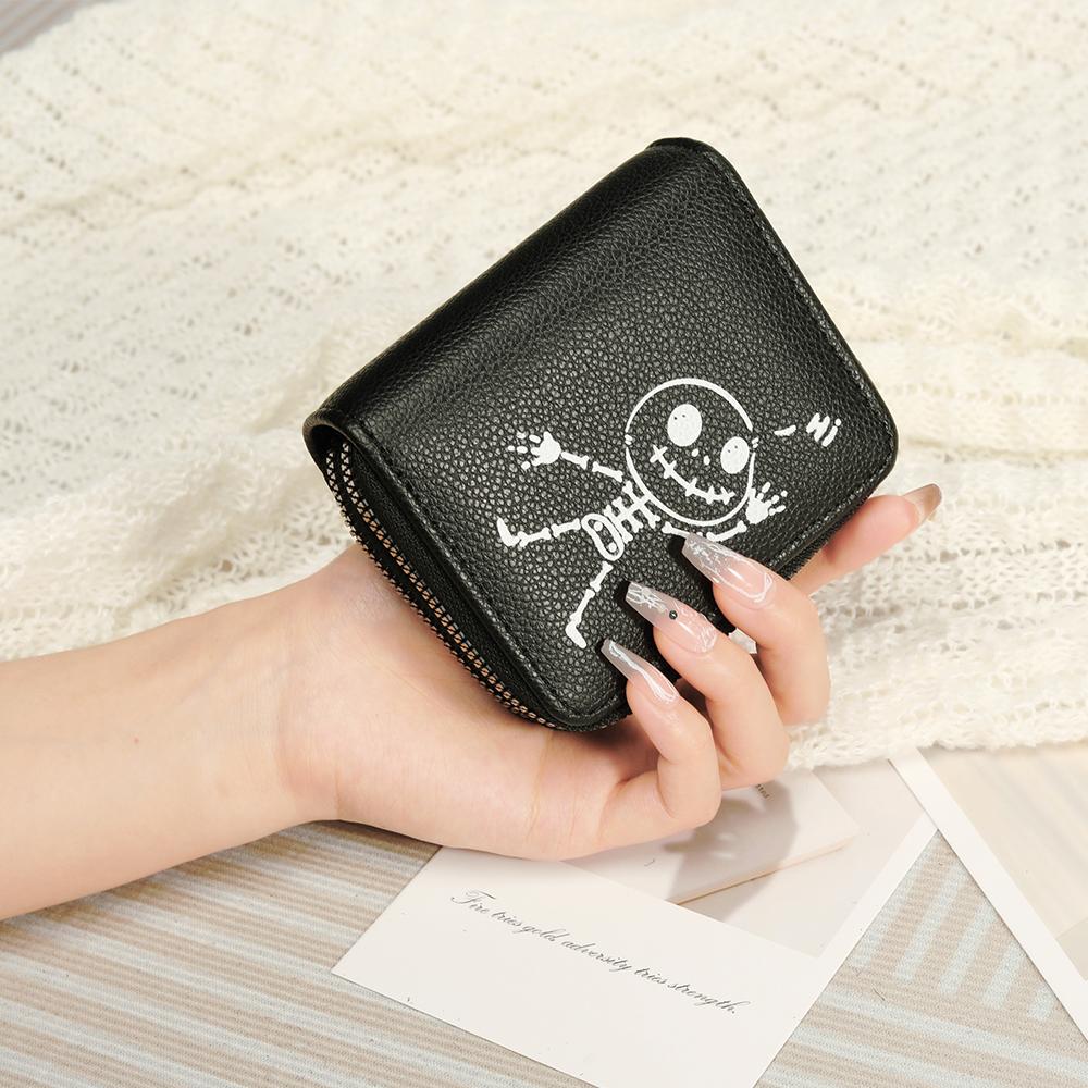 Kartenhalter-Geldbörse für Studentinnen PU-Kartenetui Niedliche Münzbörse Diebstahlsicher High-End Halloween-Tasche Leichter Luxus Nische