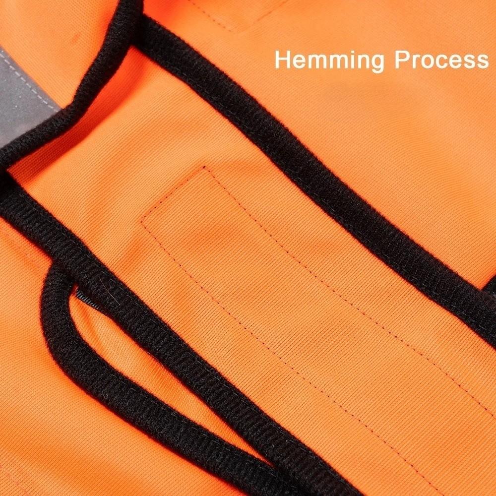 Bright Orange Puppy Visibility Jacket Adjustable Pet Fluorescent Clothes  for Walking Night