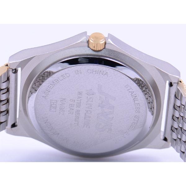 J-AXIS Men's NAG52-T (Easy-to-See Quartz Men's Sun Flame) Round Watch Silver Alloy Analog