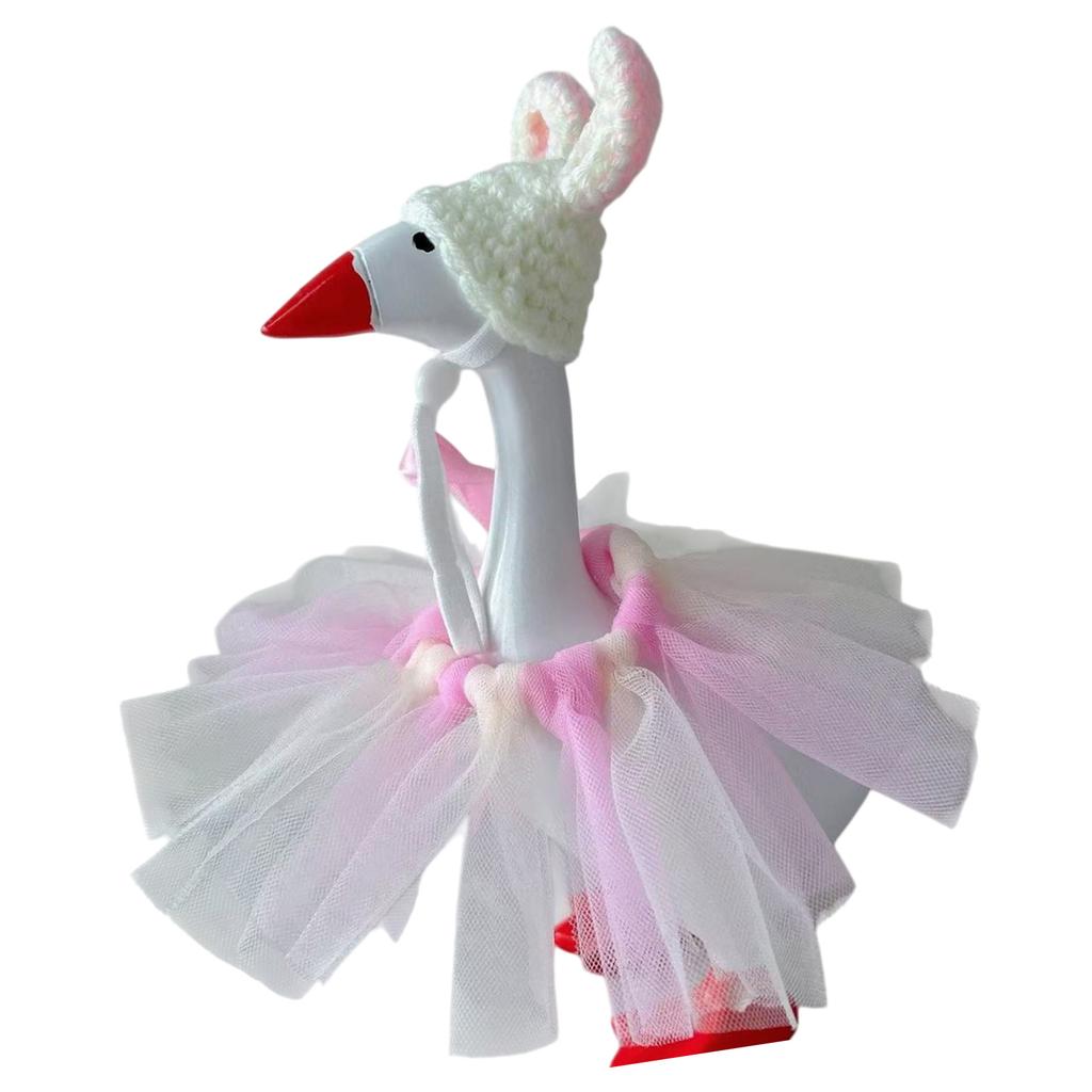 Easy Install Easter Geese Dress Set Skirt and Hat Accessories Geese Clothing Perfect For Porch Adornment