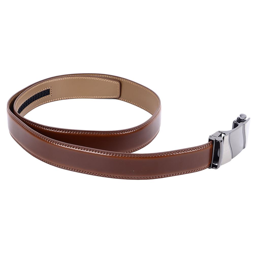 Leather Belt for Men Adjustable Customizable Fit Mens Casual Dress Belt with Automatic Click Buckle for Everyday Light