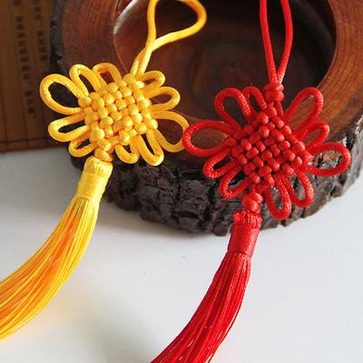 Lot de 10 Décoration Maison Nouvel An 22 cm Pendentif Nœud Chinois Décorations Suspendues Festival du Printemps Pompons Bonheur