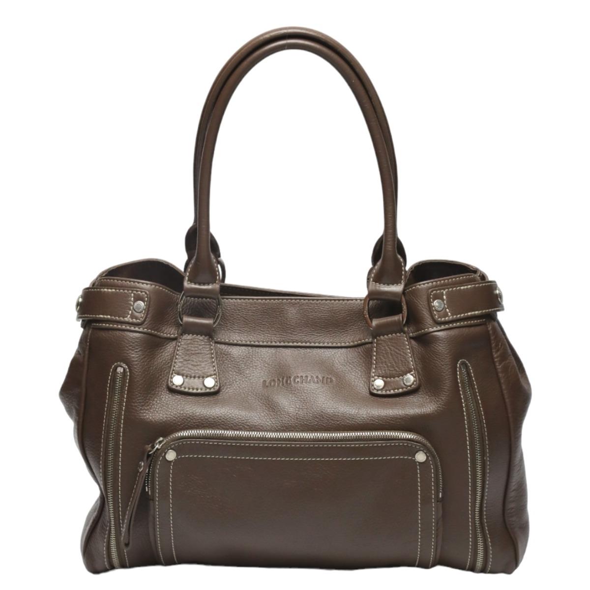 

Longchamp Long Shan leather Tote Bag leather Brown Women Used