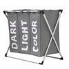 Shushi Oxford Cloth Waterproof Laundry Basket with Compartments and Foldable Design