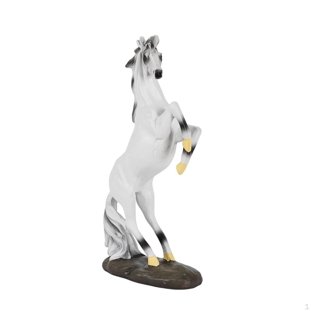 Horse Statue Rearing Figurine Decorative Shelf Decor for Art Collectors, Bookshelf, Office,