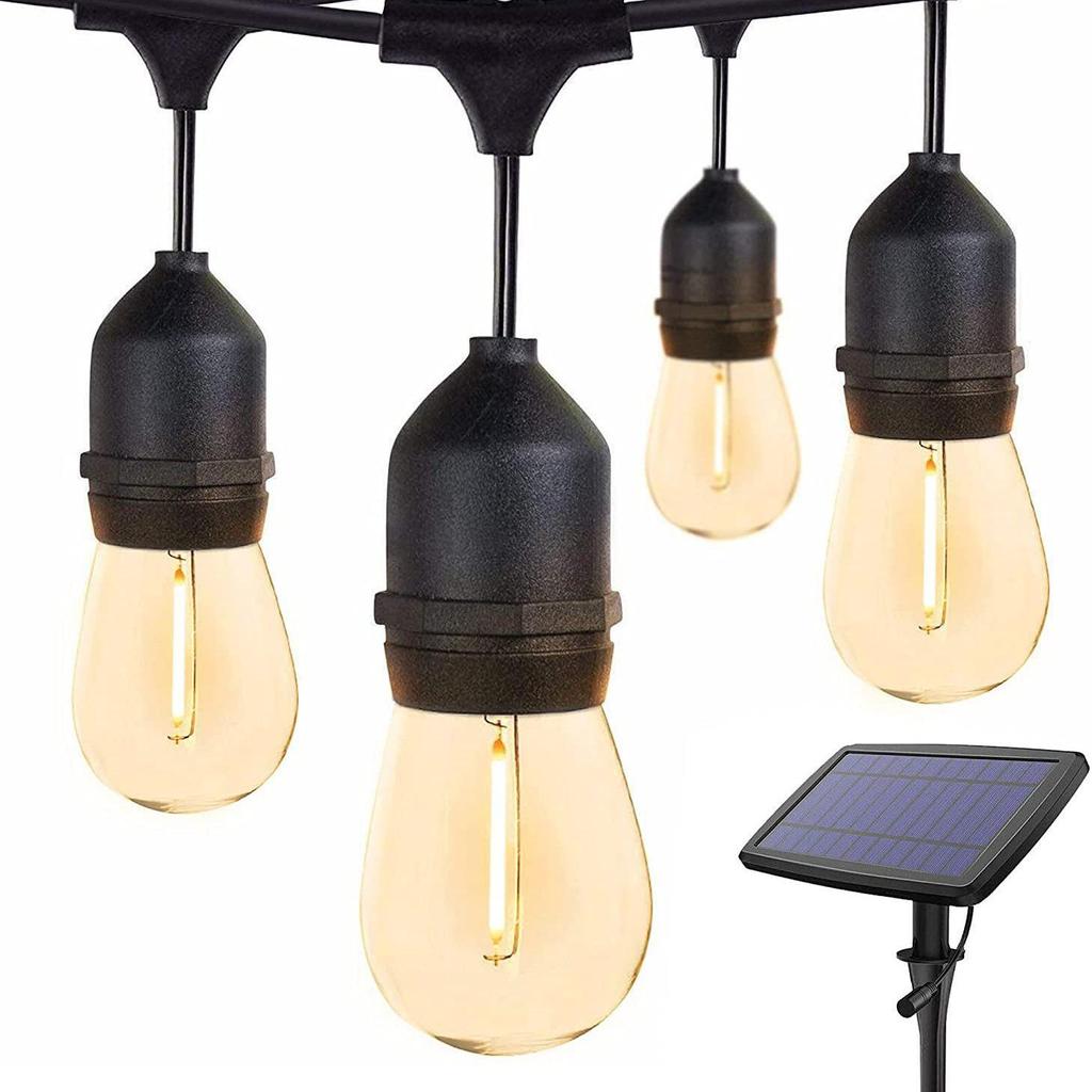 Solar S14 Outdoor LED Garden String Light - E27/E26 Bulbs for Holiday and Decorative Use