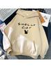 Felpe con Cappuccio Nere a Manica Lunga Donna Squalo Gatto Felpe con Cappuccio Divertenti Animali Cartoni Animati Stampa Grafica Pullover Streetwear