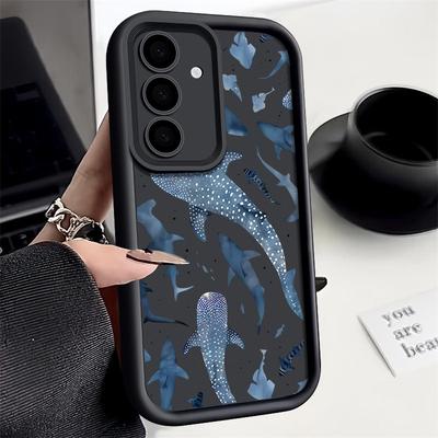 Shark Dolphin Print TPU Case For Samsung Galaxy A17 A56 A36 A26 A55 A16 A15 A35 A25 5G S25 Edge S22 S23 Ultra S24 FE Phone Cover