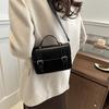 Trendy Small Square Women's Bag With Chic Stitching Details In White Pu