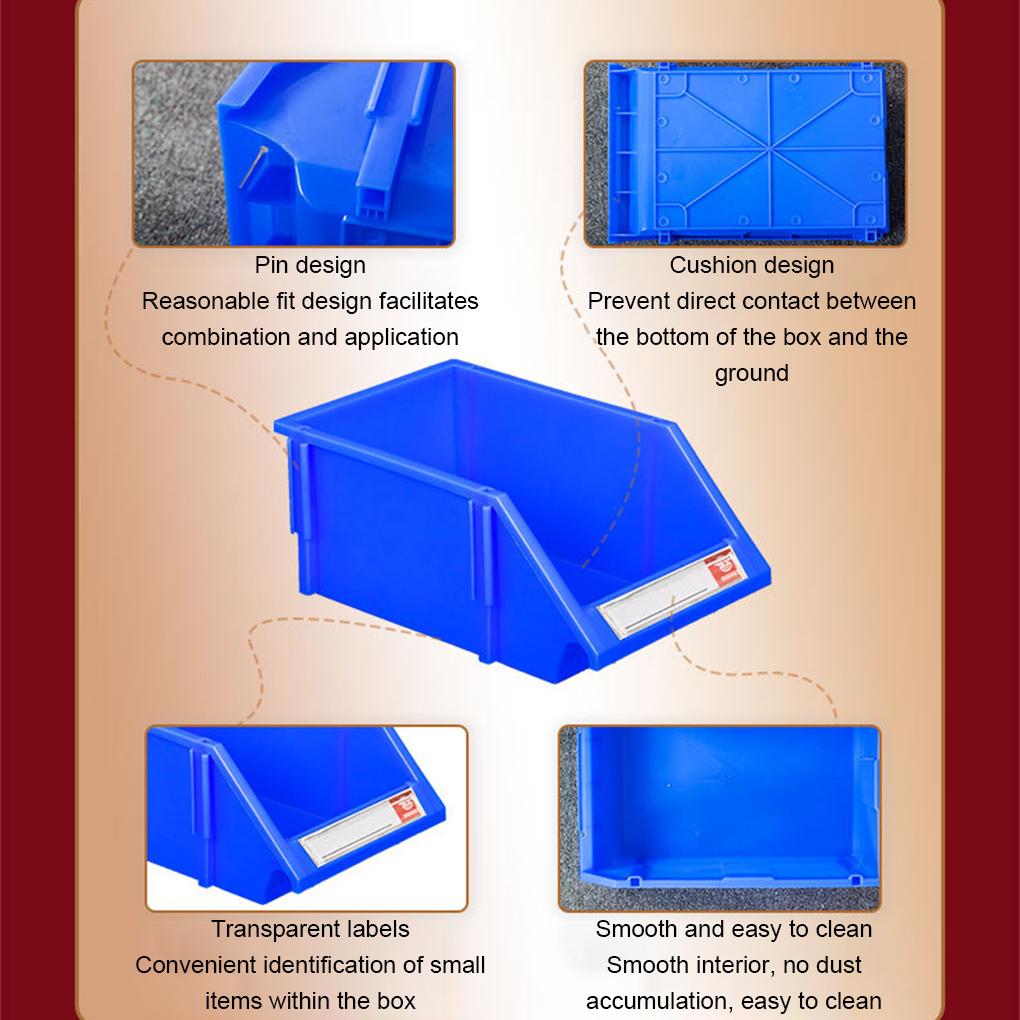 10pieces Durable And Stackable PE Storage Box With Label - Heavy Load-bearing Big Opening Stable Sorting Function