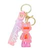 Creative Cartoon Acrylic Crystal Luminous Lucky Cat Keychain Couple Cute Schoolbag Pendant Small Gift