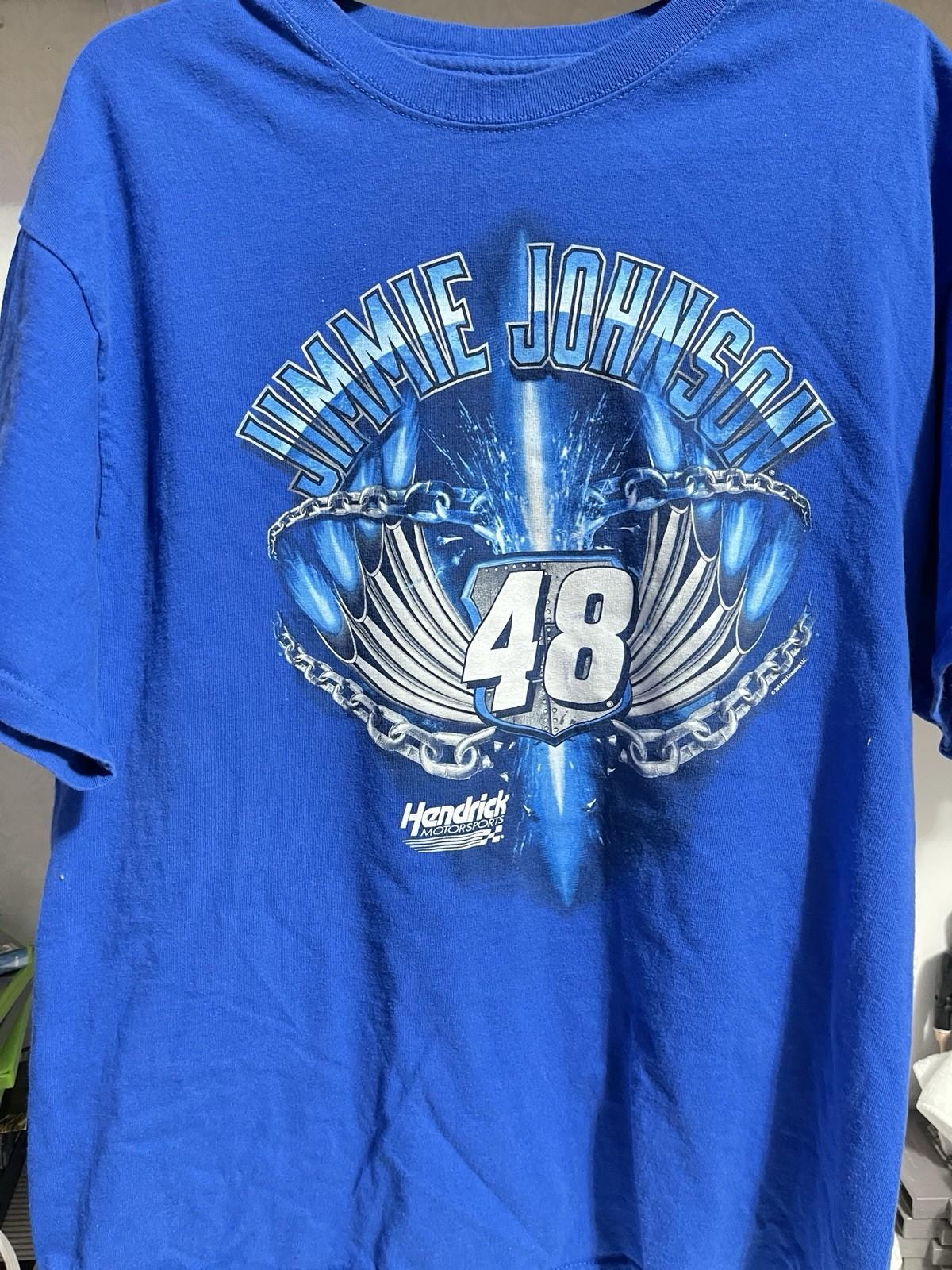 Nascar Jimmie Johnson #48 Mens NASCAR Blue Tee Shirt Size XL L