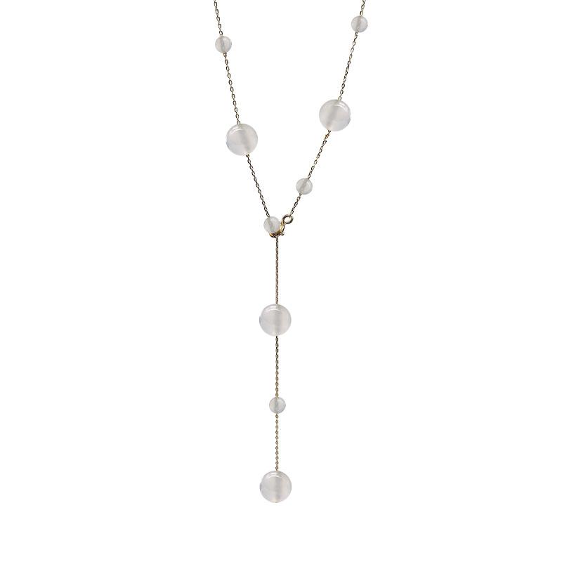 

Южнокорейское легкое роскошное нишевое ожерелье из стерлингового серебра S925 с жемчугом Ожерелье Модный дизайн Чувство звездной цепочки на ключицу Аксессуары