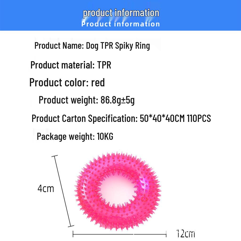 Durable Spiky Squeaky Ball Toy for Dogs - Bouncy, Chewing, Teething, Outdoor Fun, and Teeth Cleaning.
