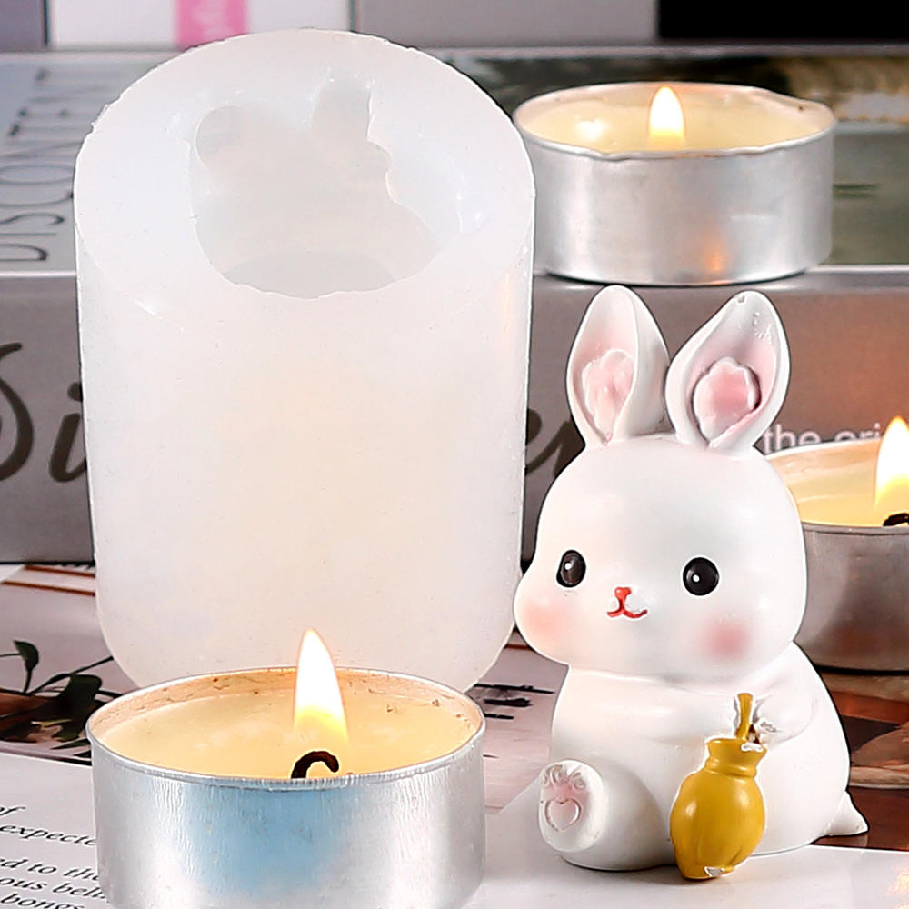 3D Cute Rabbit Silicone Mold Bunny Model Chocolate Dessert Kitchen Baking Cake Mould Easter Fondant Cake Decorating Tools