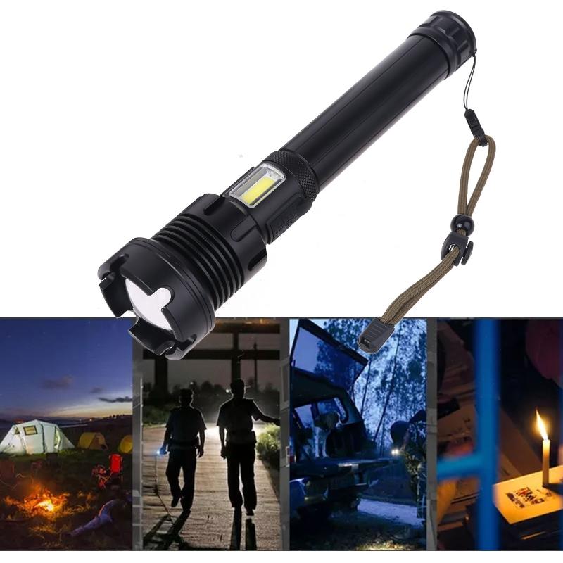 Super Bright Strong Lights Focusing LED Flashlight Outdoor Portable Built-in Rechargeable Battery Multi-function Lights