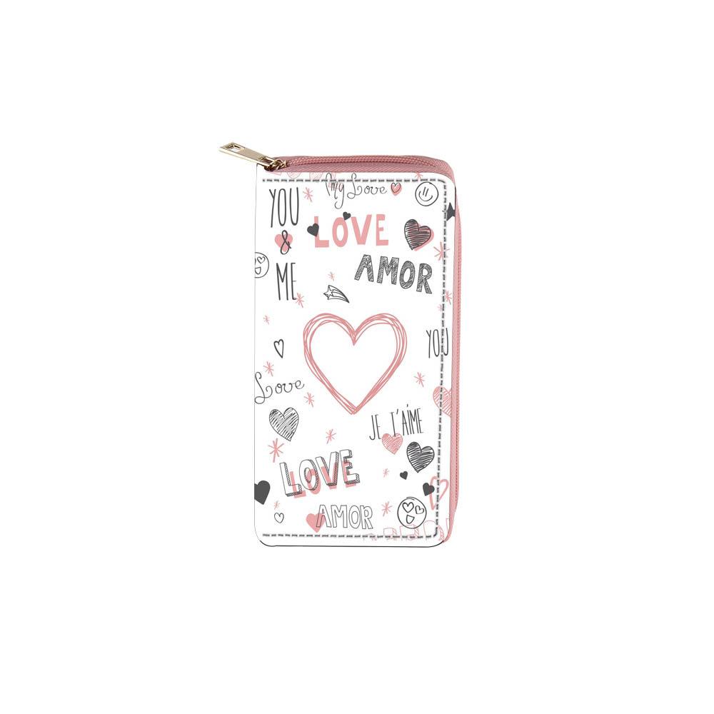 Cartoon love long zipper wallet clutch wallet wallet