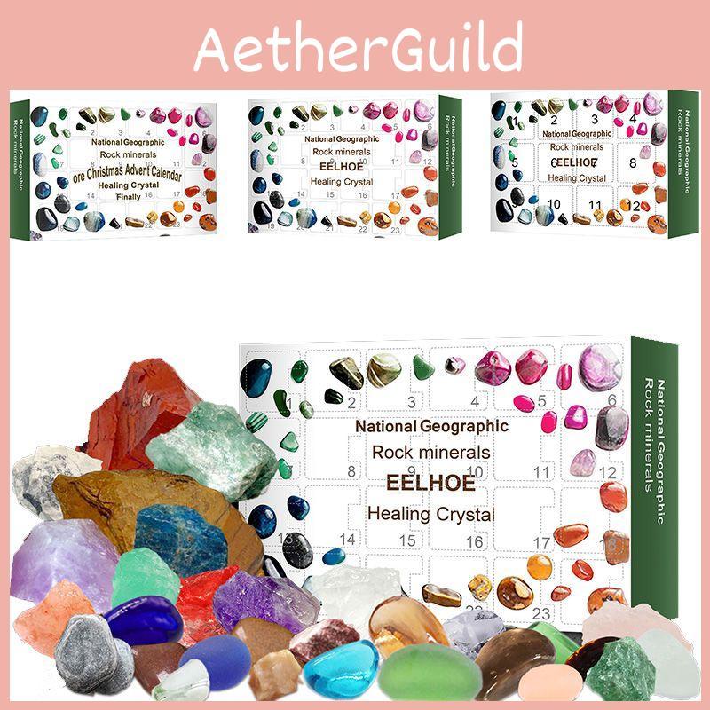 Christmas Advent Calendar For Kids With Healing Crystal Stones Gift Set**