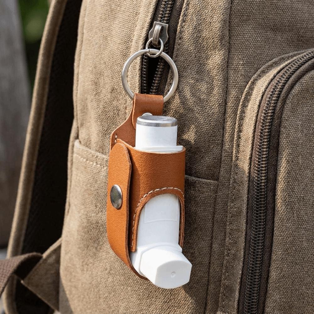 PU Spray Bottle Storage Bag Lightweight Inhaler Key Chain Inhaler Storage Sleeve for Travel