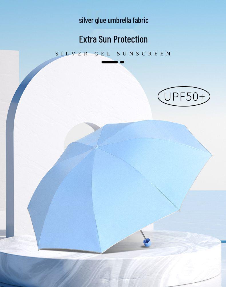 Tianti 336T Silver Coated Three-Fold Sun & Rain Umbrella with UV Protection - Custom Logo Option