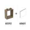 20pcs MOC Parts 60592 60601 Window Transparent Glass 1 X 2 X 2 Flat Front Compatible Brick DIY Building Block Children's Toy