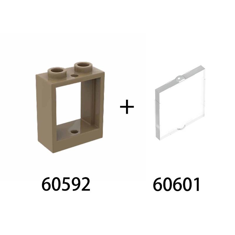 20pcs MOC Parts 60592 60601 Window Transparent Glass 1 X 2 X 2 Flat Front Compatible Brick DIY Building Block Children's Toy
