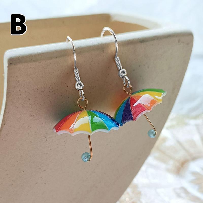 1PC Sweet Colorful Umbrella Gift Ear Drop Acrylic Earrings Women Cute Girls Jewelry