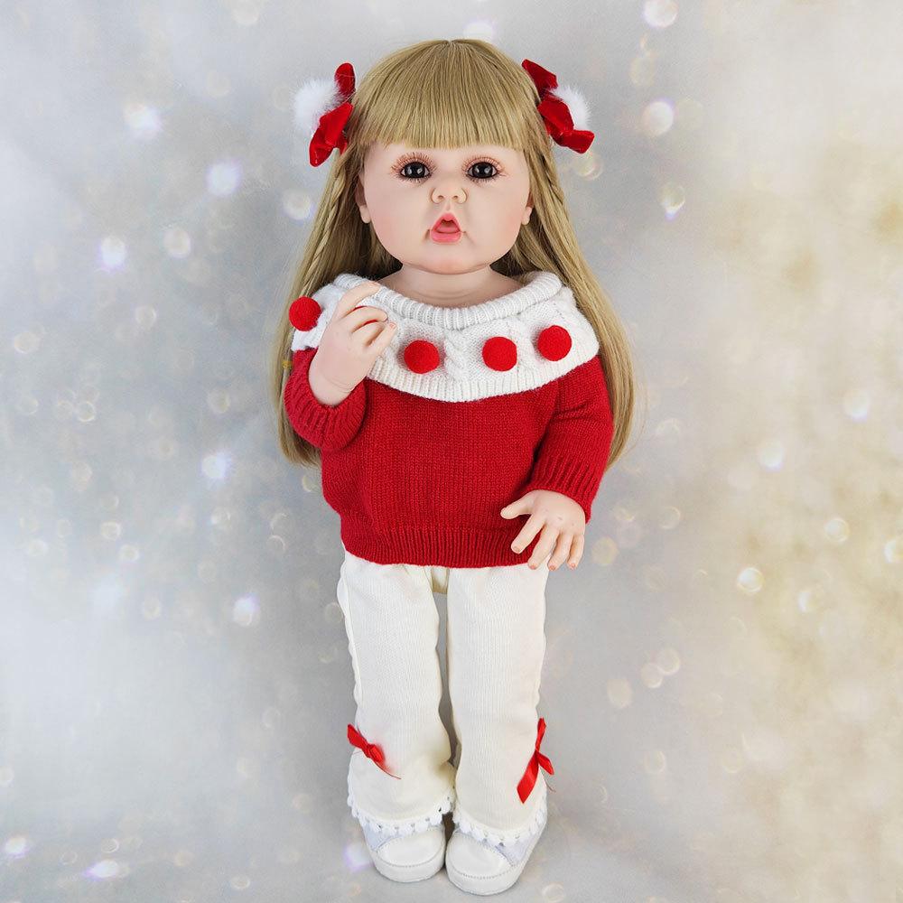 55CM Full Body Soft Silicone Reborn Toddler Doll Lifelike Soft Touch High Quality Doll Gifts for Children home Birthday Christmas gifts