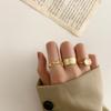 5pc Punk Metal Geometry Circular Rings Set Opening Index Finger Accessories Buckle Joint Tail Ring for Women Jewelry Gifts