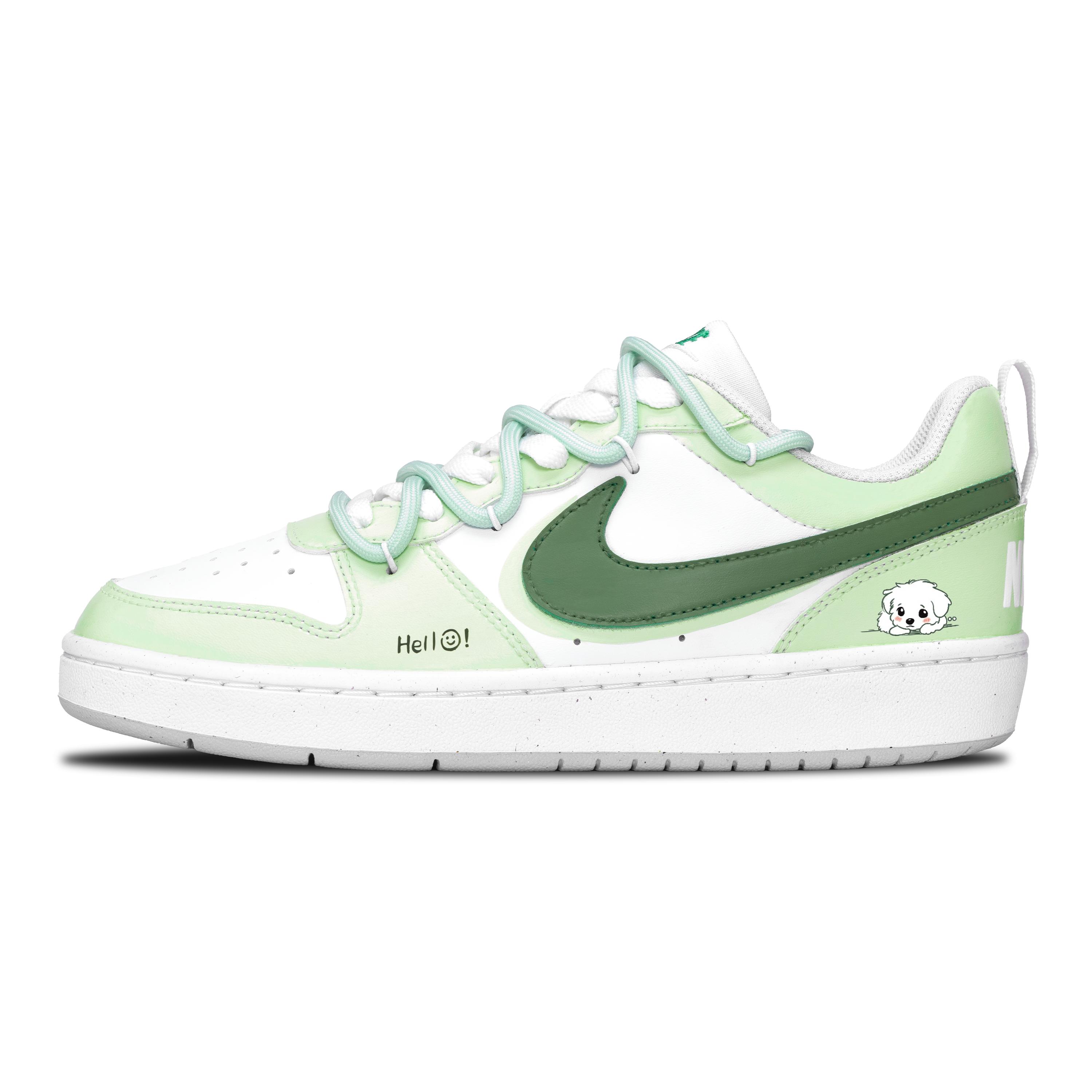 

Nike Court Borough Slip Resistant Abrasion Resistant Low top Skateboard Shoes GS Light Green DV5456-109(Team351-2) 38.5