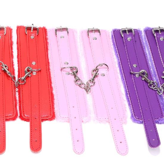 Sexy Lingerie PU Leather Plush Handcuff Ankle Cuff Bondage Sex Toy For Adults Sex Bondage Restraints Lingerie Exotic