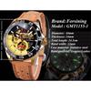 Forsining Men's Fashion Casual Hollow Waterproof Automatic Mechanical Watch GMT1155-1-A