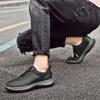 Mode Echtes Leder Neue Herren Casual Business Vielseitige Herren Leder Freizeit Sport Outdoor Walking Schuhe Rutschfest Fahrschuhe