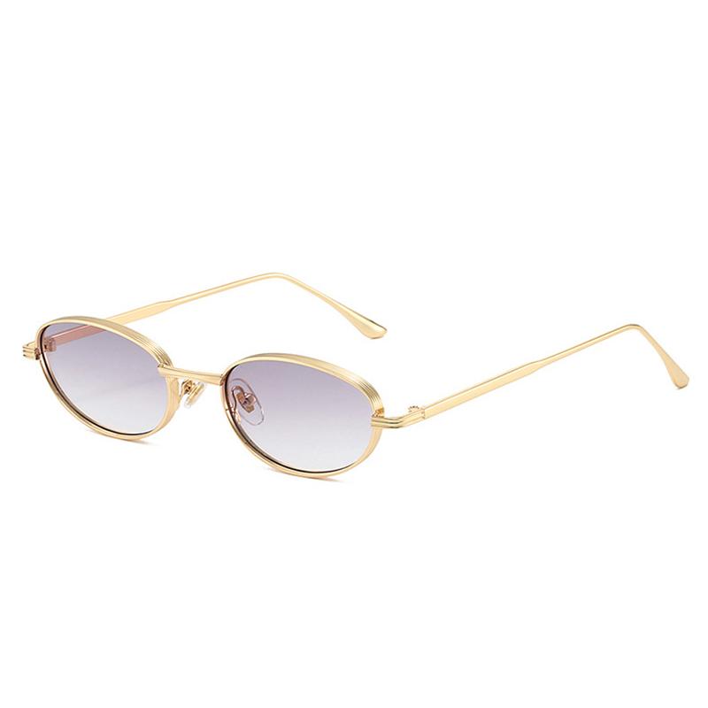 Vintage Oval Metal Women Sunglasses Shades UV400 Fashion Gradient Shades UV400 Men Punk Sun Glasses As the picture
