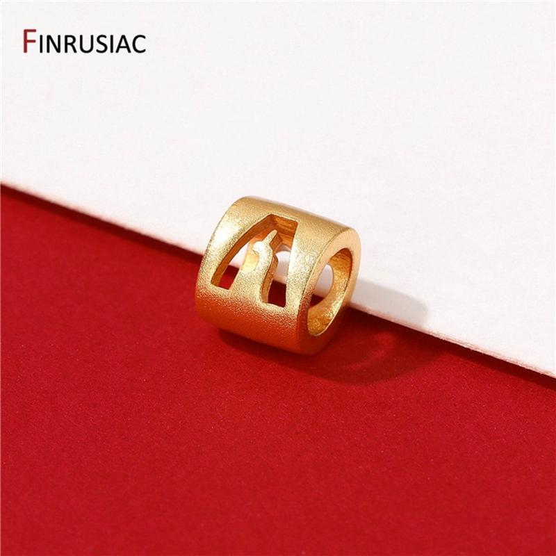 

Jewelry Making Supplies 26 Letters Beads 14K Gold Plated Brass Hollow Alphabet Pendants For Bracelets Necklace Fittings