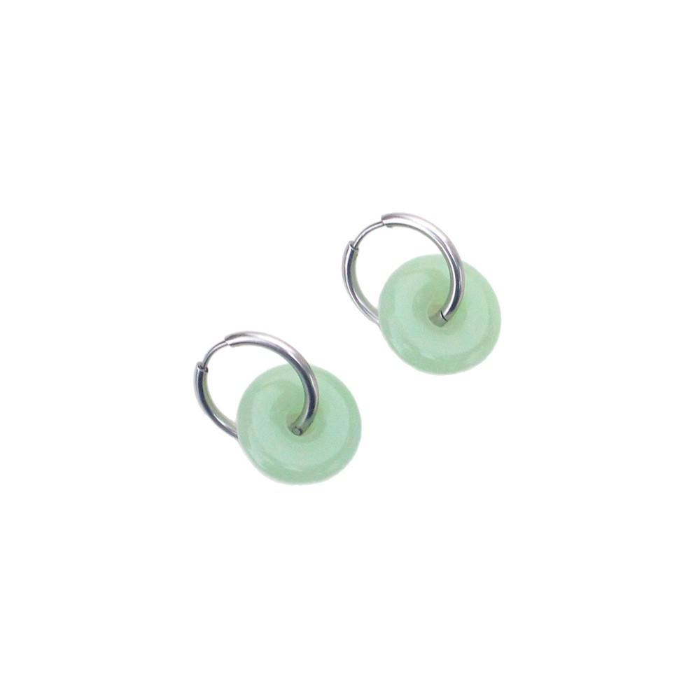 Stylish Girls' Stainless Steel Peace Buckle Hoop Earrings: Simple, Versatile, and Elegant Daily Jewelry