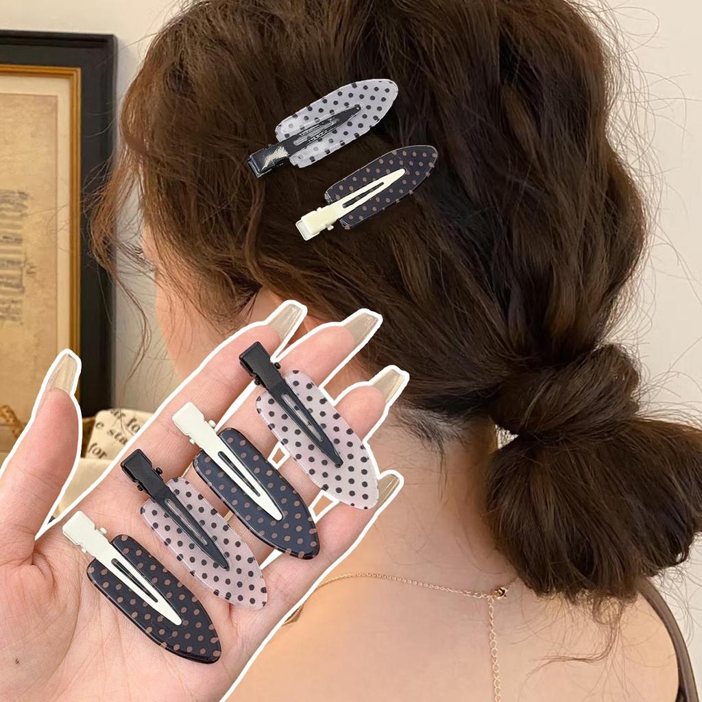 1/ 4pcs Korean Sweet Polka Dot Hair Clips Retro Fahion Hairpins for Women Girls Cute Headdress Outfits Hair Styling Accessories