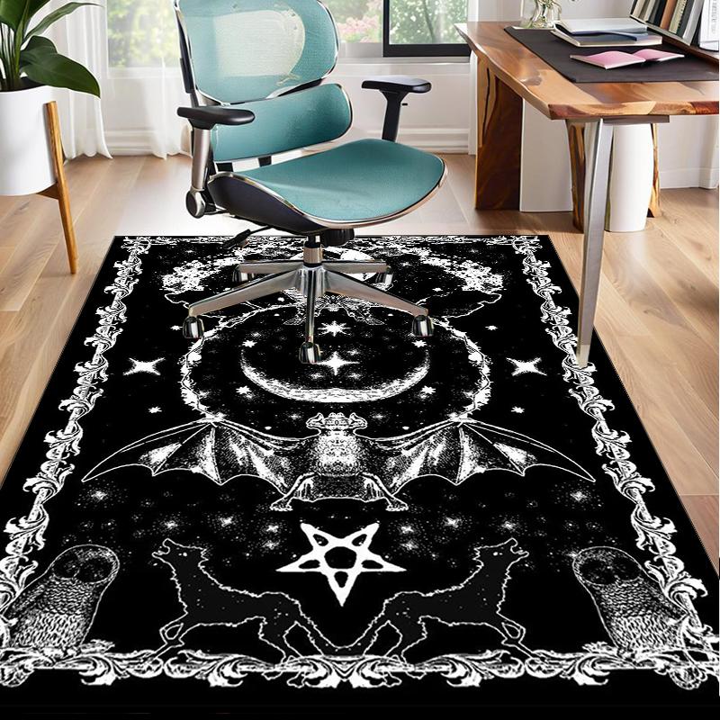 Golden Hamsa Symbol Office Rug Chair Mat, Entryway Carpet, Suitable for Front Door, Bedroom, Living Room, Desk, Holiday Gift