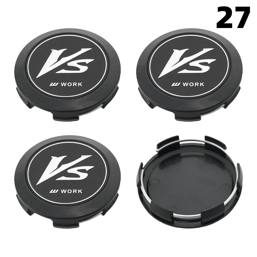 4 PZ 64MM Diametro Esterno / 62MM Diametro Interno Tappo Per Cerchi WORK EMOTION EQUIP MEISTER Logo VS & WORK Tappo Centrale Ruota Copri Ruota Auto Sportiva Tappi Mozzo