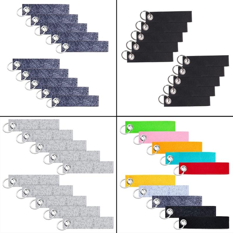 Personlig Färgglad Filt Nyckelring Kreativ DIY Inspiration Nyckelringar Tillbehör Mångsidig Filt Förnödenhet Nyckelring Berlock