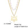 Cazador Hollow Fox Pendant Necklaces for Women Cute Animal Neck Chains Stainless Steel Jewelry Birthday Gifts Wholesale