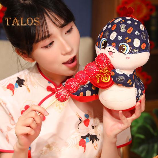 Plüschtier Schlange im chinesischen Stil, gefülltes Tierkreiszeichen Schlange, Maskottchenpuppe, Tierplüschtier, hängende Dekoration, Jahr der Schlange 2025, Neujahr, Frühlingsfest, Geschenk
