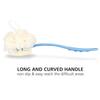 Shower Body Brush with Bristles and Loofah,Back Scrubber Bath Mesh Sponge with Curved Long Handle for Skin Exfoliating Bath, Massage Bristles Suitable